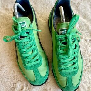 Women’s Puma Easy Rider Green Suede Leather Sneaker Running Shoe Size 9